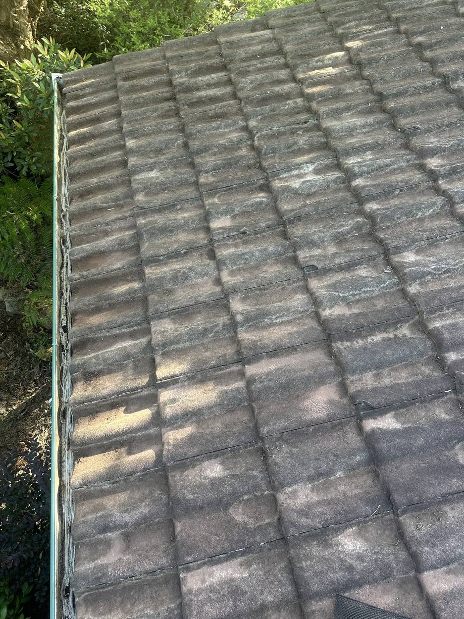 The same roof cleared of all debris